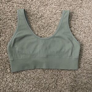 Aerie Ribbed Crop Top - Sage Green